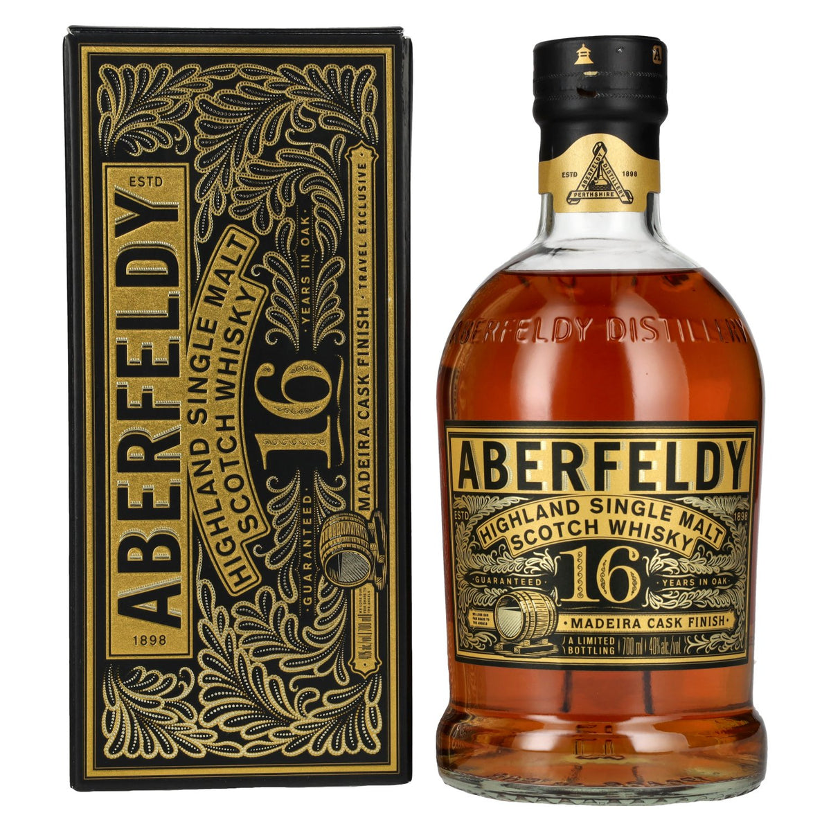 Aberfeldy 16 Years Old Highland Single Malt MADEIRA CASK FINISH 40% Vol. 0,7l in Geschenkbox