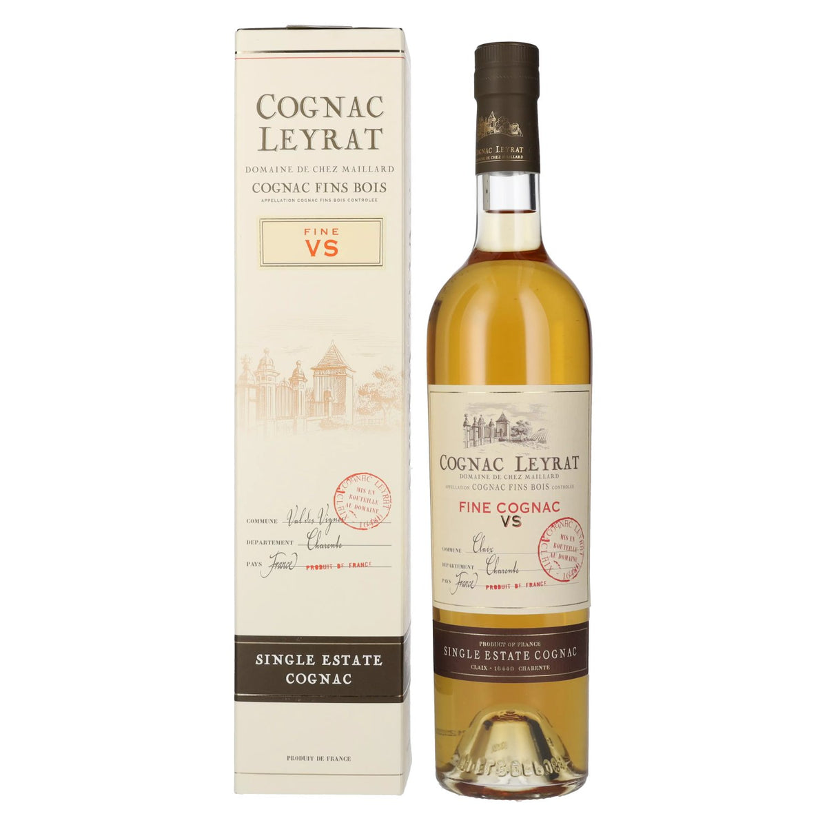 Cognac Leyrat VS Fine Single Estate Cognac 40% Vol. 0,7l in Geschenkbox