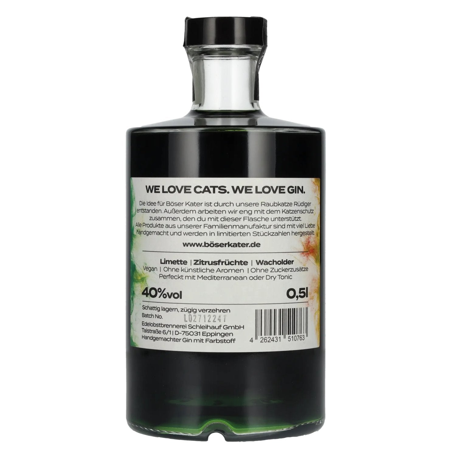 Böser Kater Magic Green Gin 40% ABV 0.5l