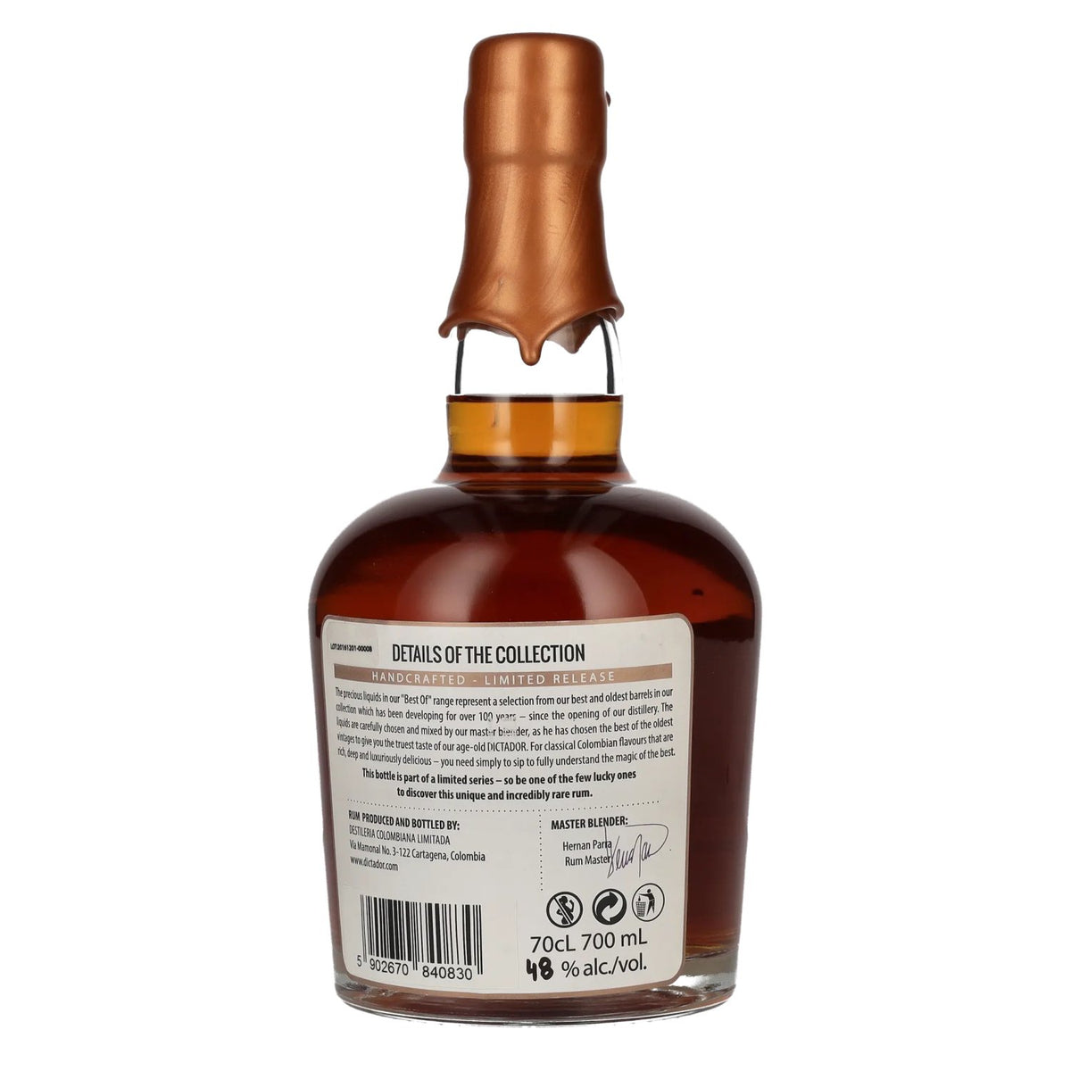 Dictador BEST OF 1977 ALTISIMO Colombian Rum 40YO/010217/EX-P234 48% Vol. 0,7l