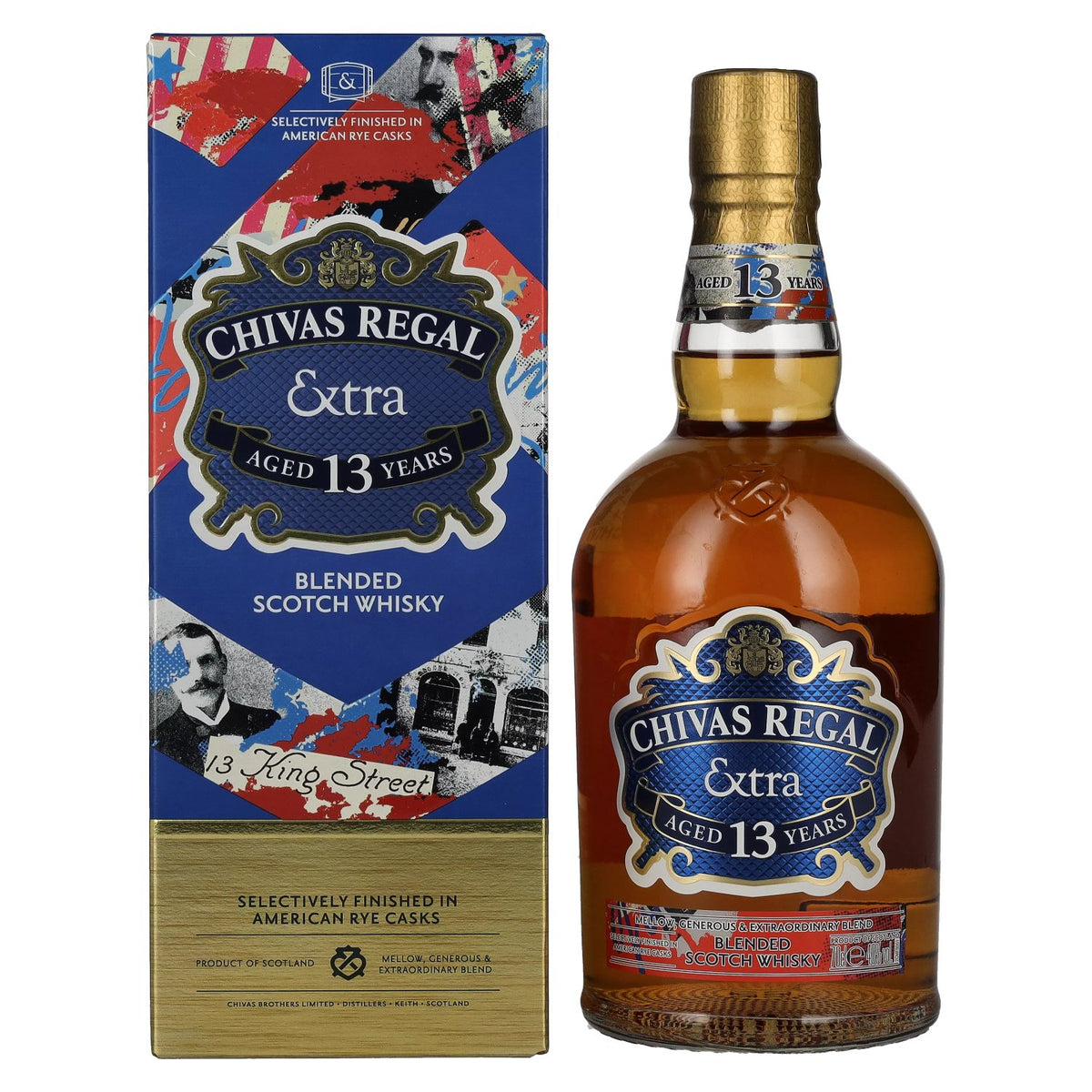 Chivas Regal EXTRA 13 Years Old AMERICAN RYE CASKS Finish 40% Vol. 0,7l en boîte cadeau