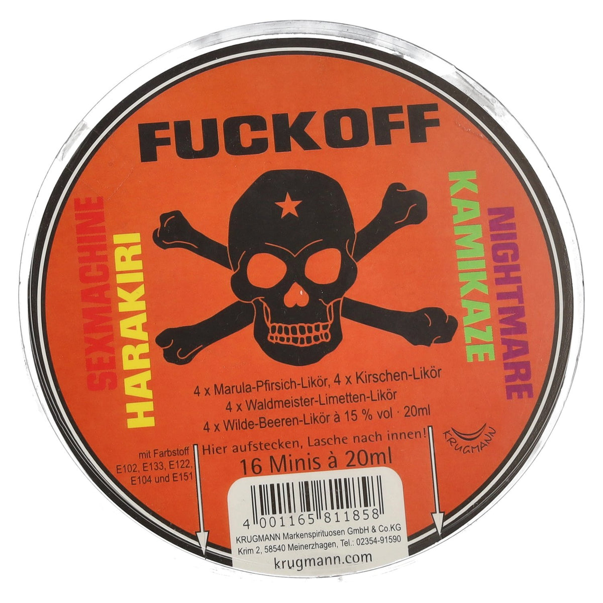 FUCKOFF Mix de liqueurs 15 % vol. 16 x 0,02 l en bouteille PET