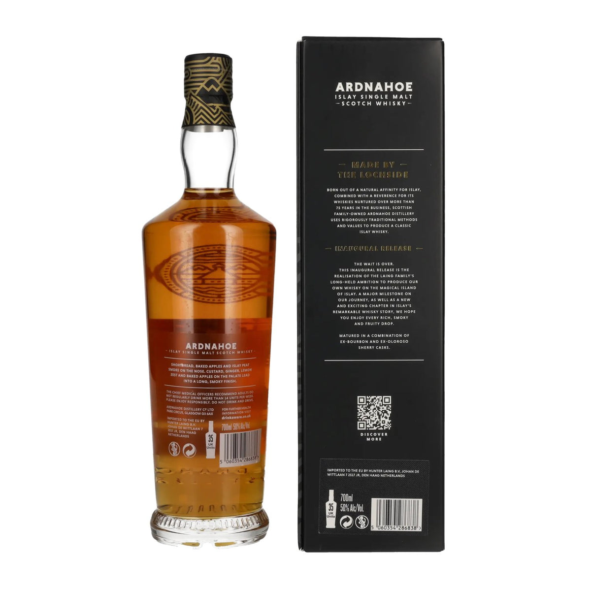 Ardnahoe 5 Years Old INAUGURAL RELEASE Islay Single Malt Scotch Whisky 50% Vol. 0,7l en boîte cadeau