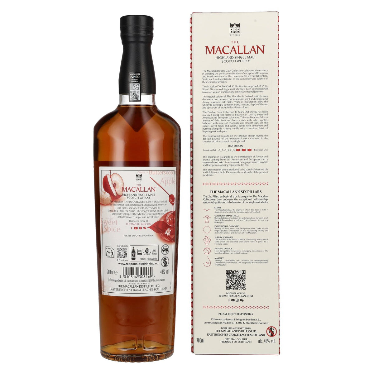 The Macallan 15 Years Old DOUBLE CASK 43% Vol. 0,7l in Geschenkbox