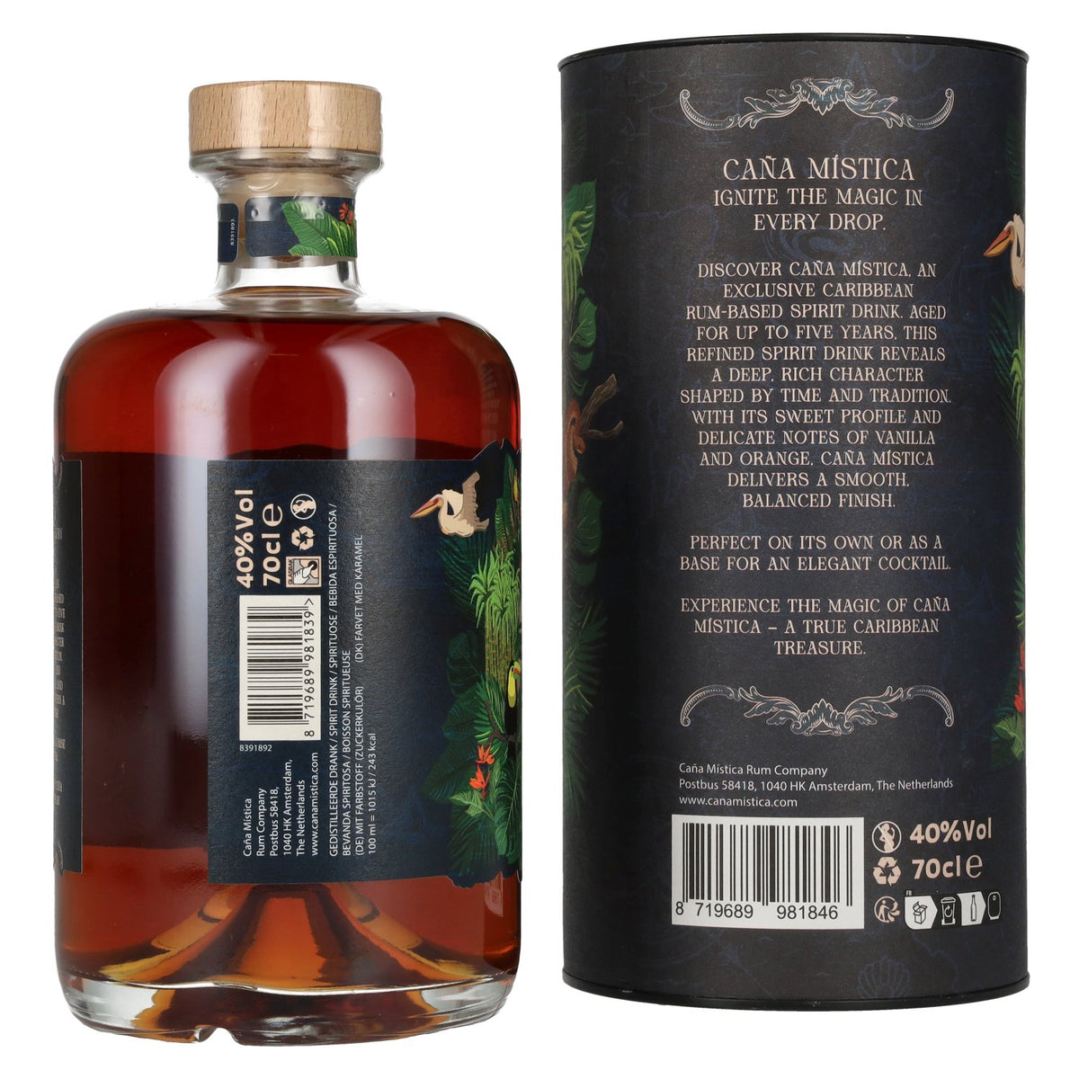 Caña Mística Reserva gedistilleerde drank op basis van rum 40% Vol. 0,7l in geschenkverpakking