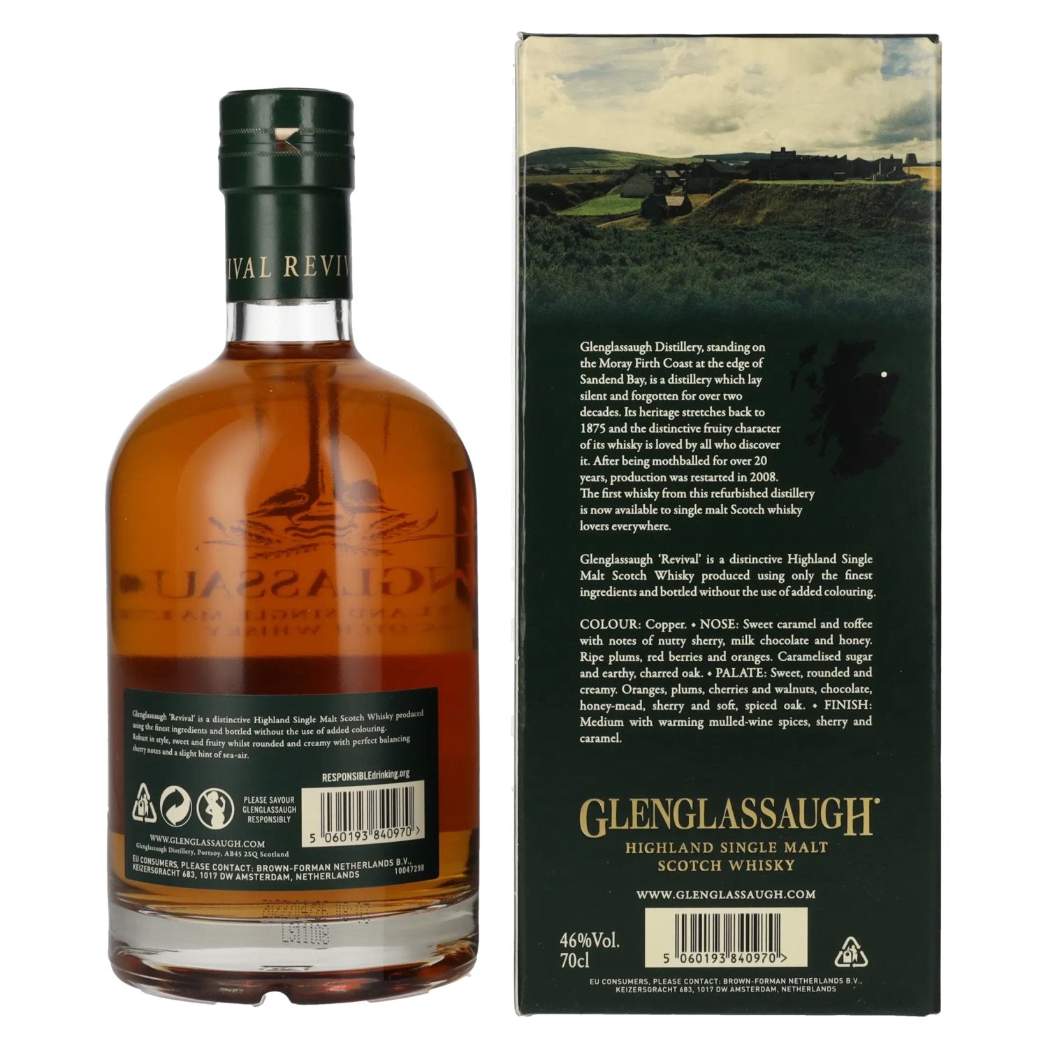 Glenglassaugh REVIVAL Highland Single Malt Scotch Whisky 46% vol. 0,7 l in geschenkverpakking