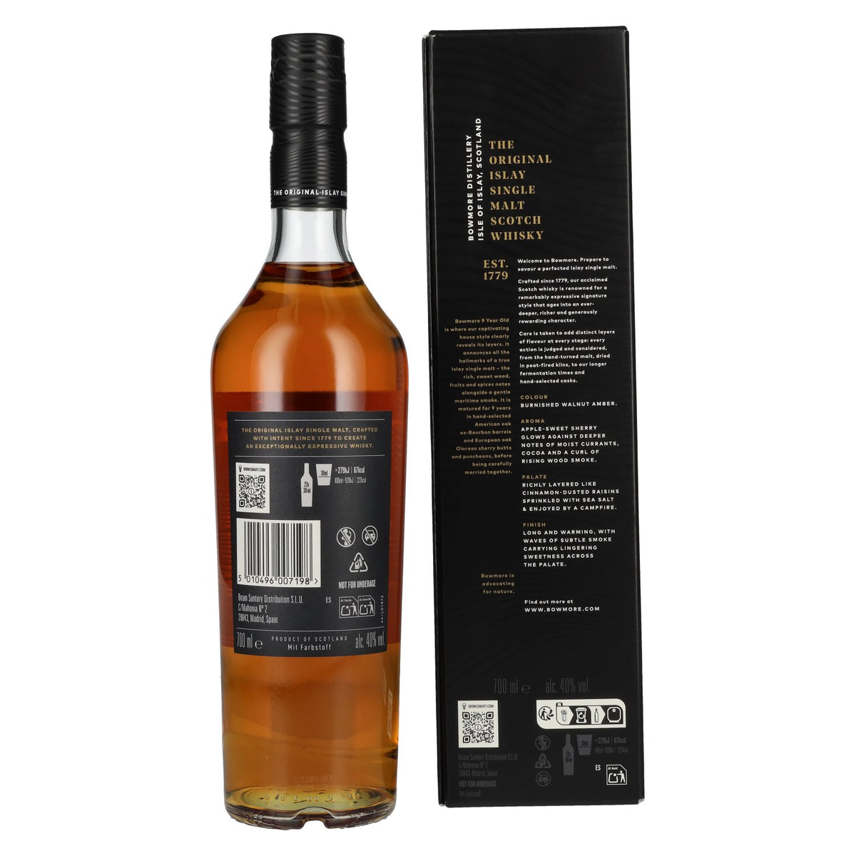 Bowmore 9 Years Old Islay Single Malt Scotch Whisky 40% ABV 0.7l in a gift box