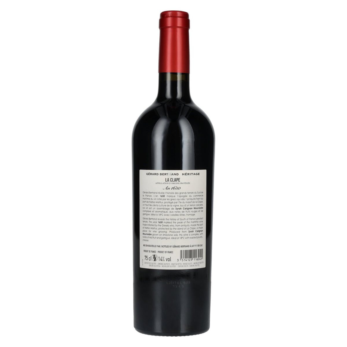 Gérard Bertrand LA CLAPE An1650 2023 14% Vol. 0,75l