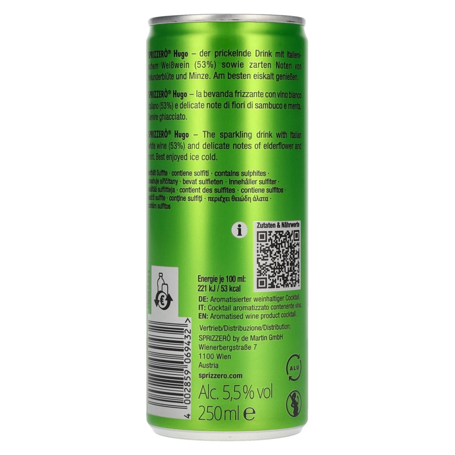 Sprizzerò Sprizz Hugo 5,5 % vol. 12 canettes de 0,25 l (consigne)