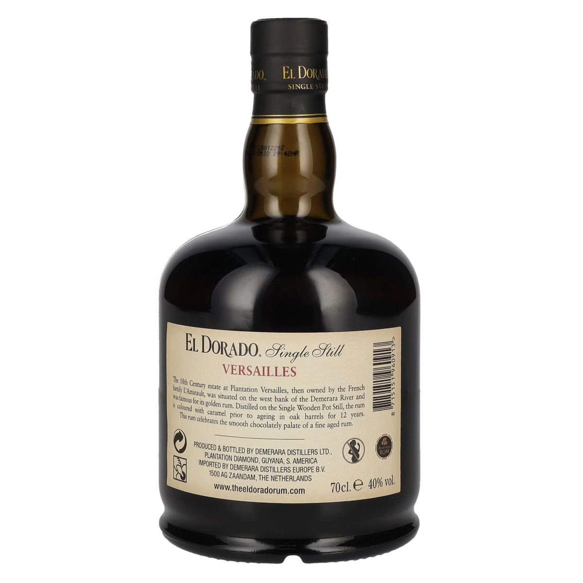 El Dorado VERSAILLES Single Still Finest Demerara Rum 2009 40% vol. 0.7 l