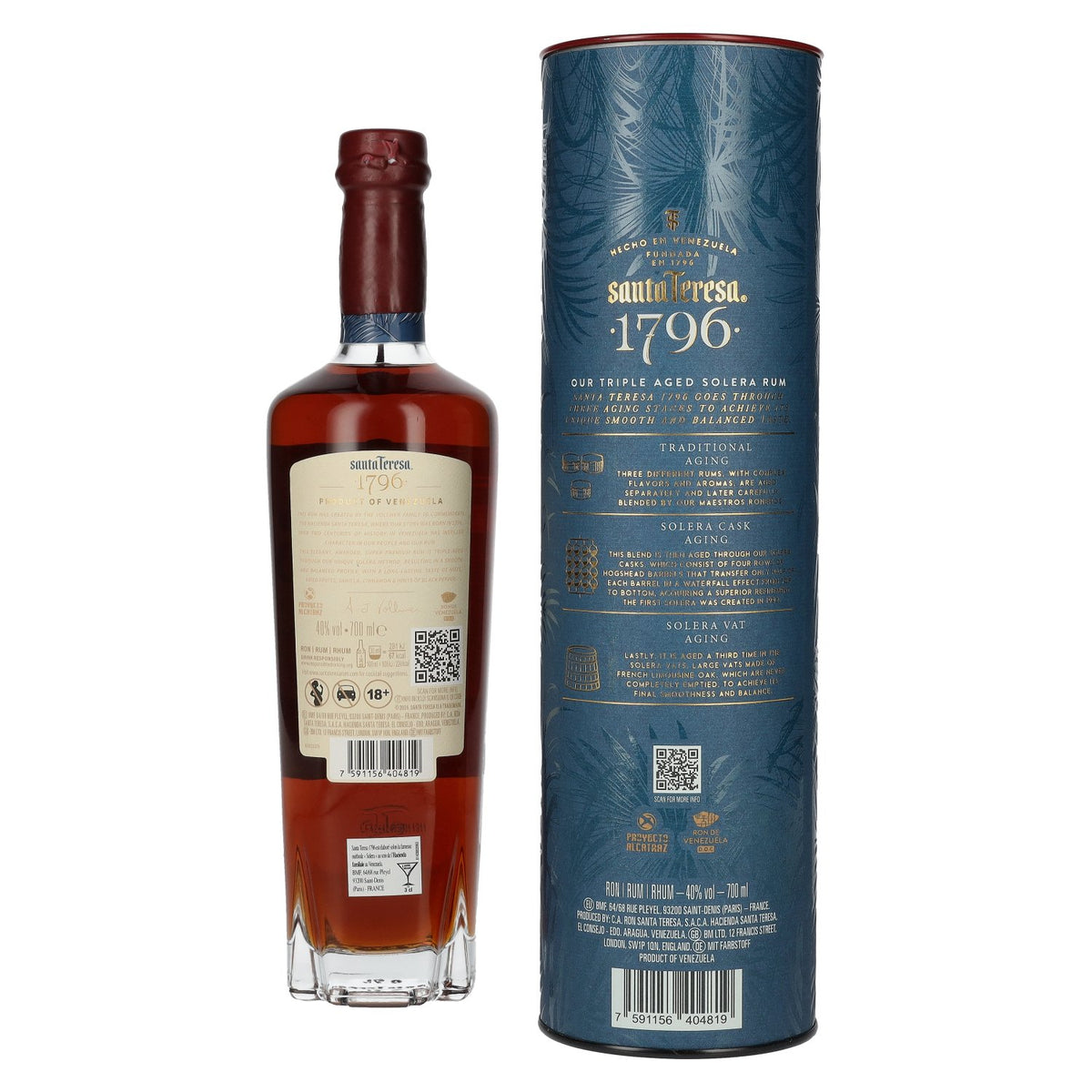 Santa Teresa 1796 Triple Aged Solera Rum 40% Vol. 0,7l in Geschenkbox