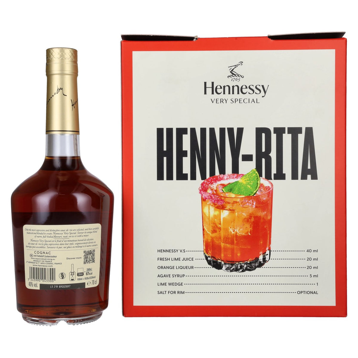 Hennessy Very Special Cognac 40% Vol. 0,7l in Geschenkbox mit 2 Gläsern