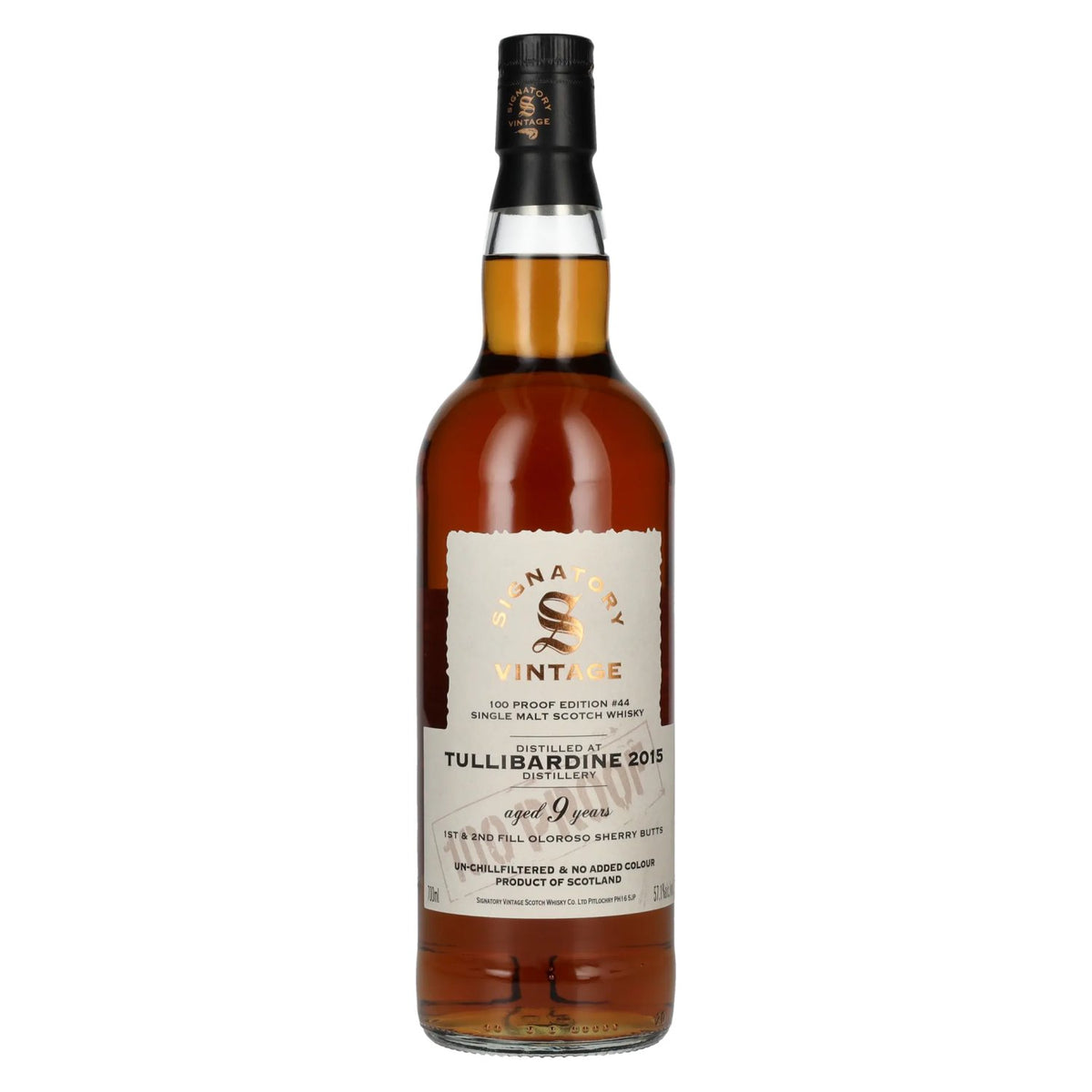 Signatory Vintage 100 Proof Edition Tullibardine Single Malt 9 ans d'âge n° 44 2015 57,1 % vol. 0,7 l