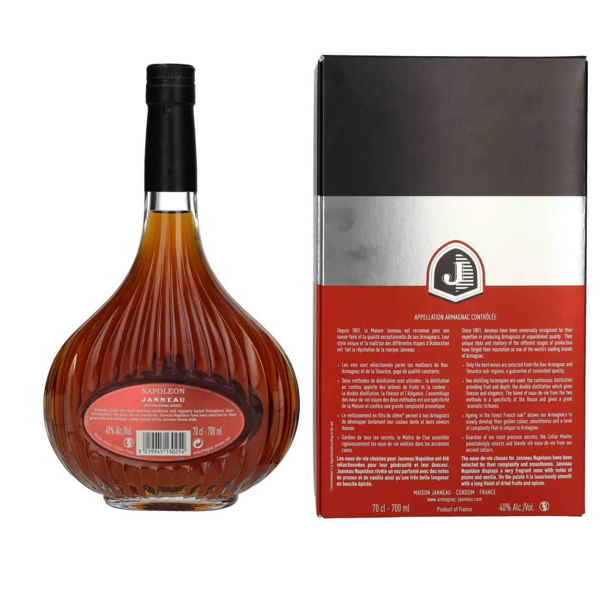 Janneau Napoleon Grand Armagnac 40% vol., 0.7 l, in a gift box