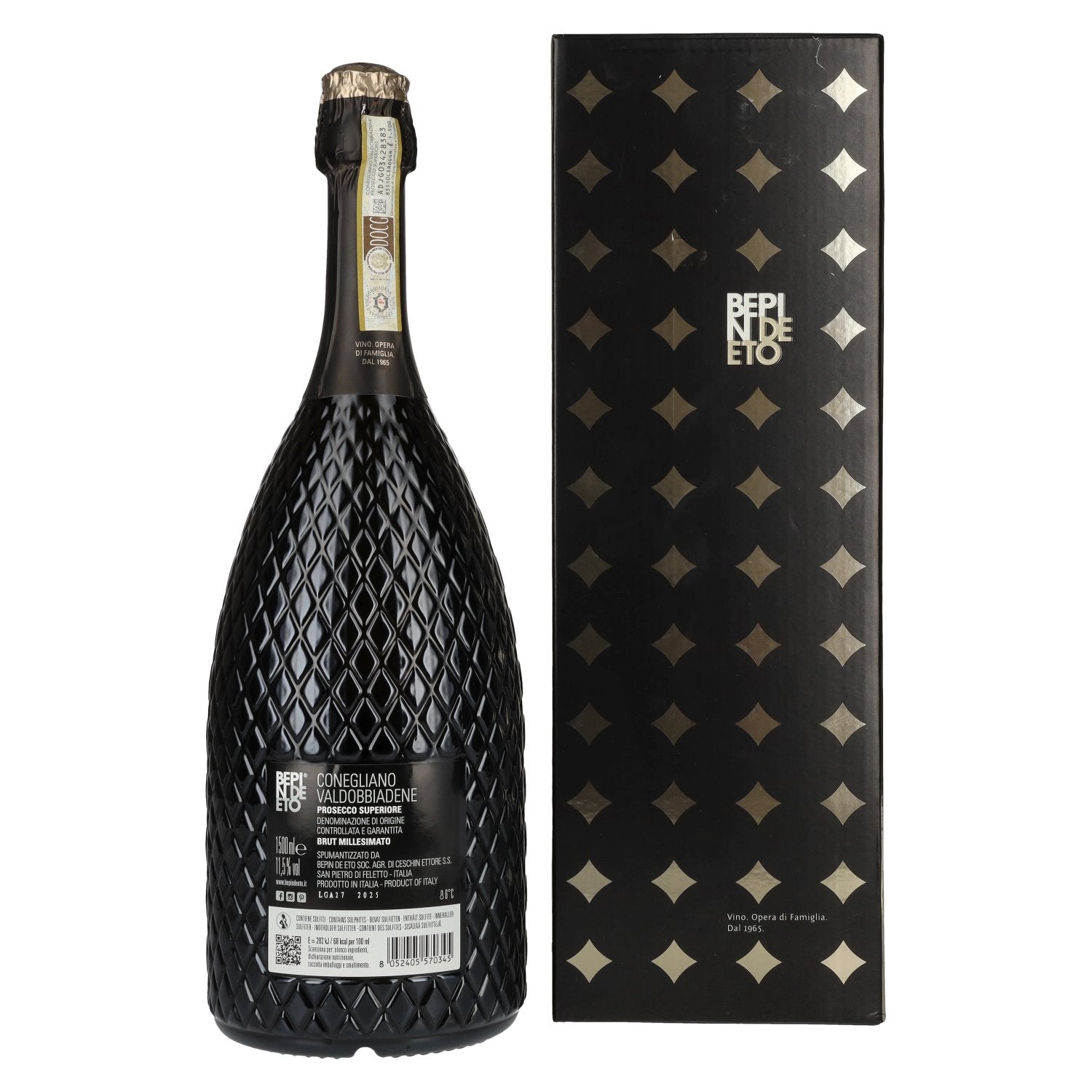 Bepin De Eto Prosecco Superiore Brut Millesimato DOCG 2025 11,5% vol. 1,5l en coffret cadeau