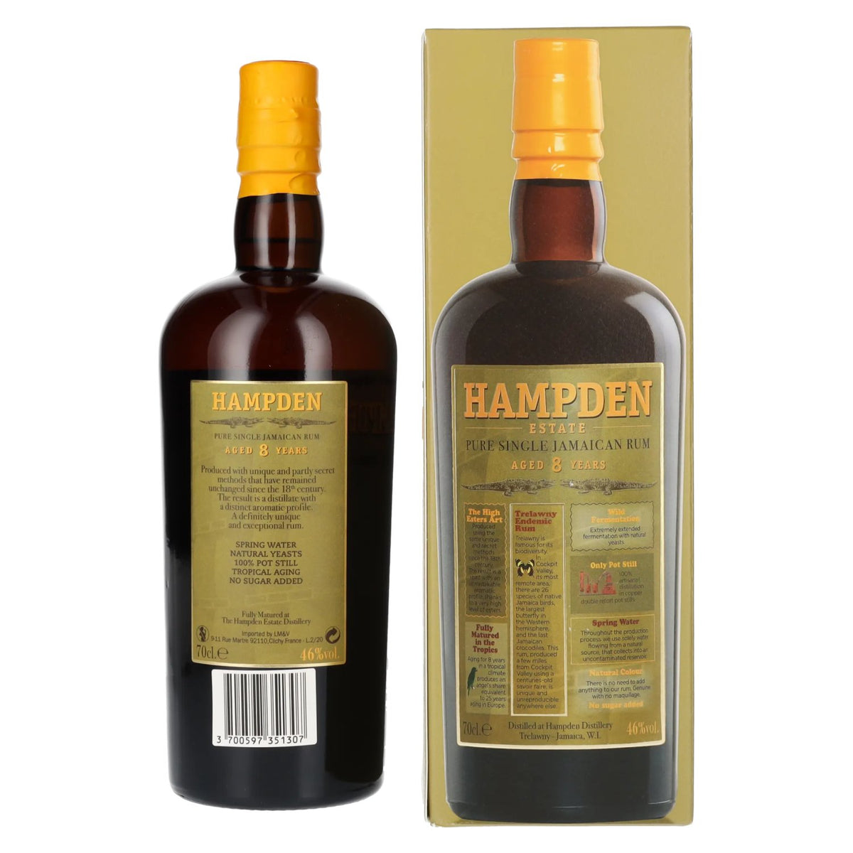 Hampden Estate 8 Years Old Pure Single Jamaican Rum 46% Vol. 0,7l in Geschenkbox
