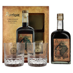 Badel Antiek Pelinkovac Premium Kruidenlikeur 35% Vol. 0.7l in geschenkverpakking met 2 glazen