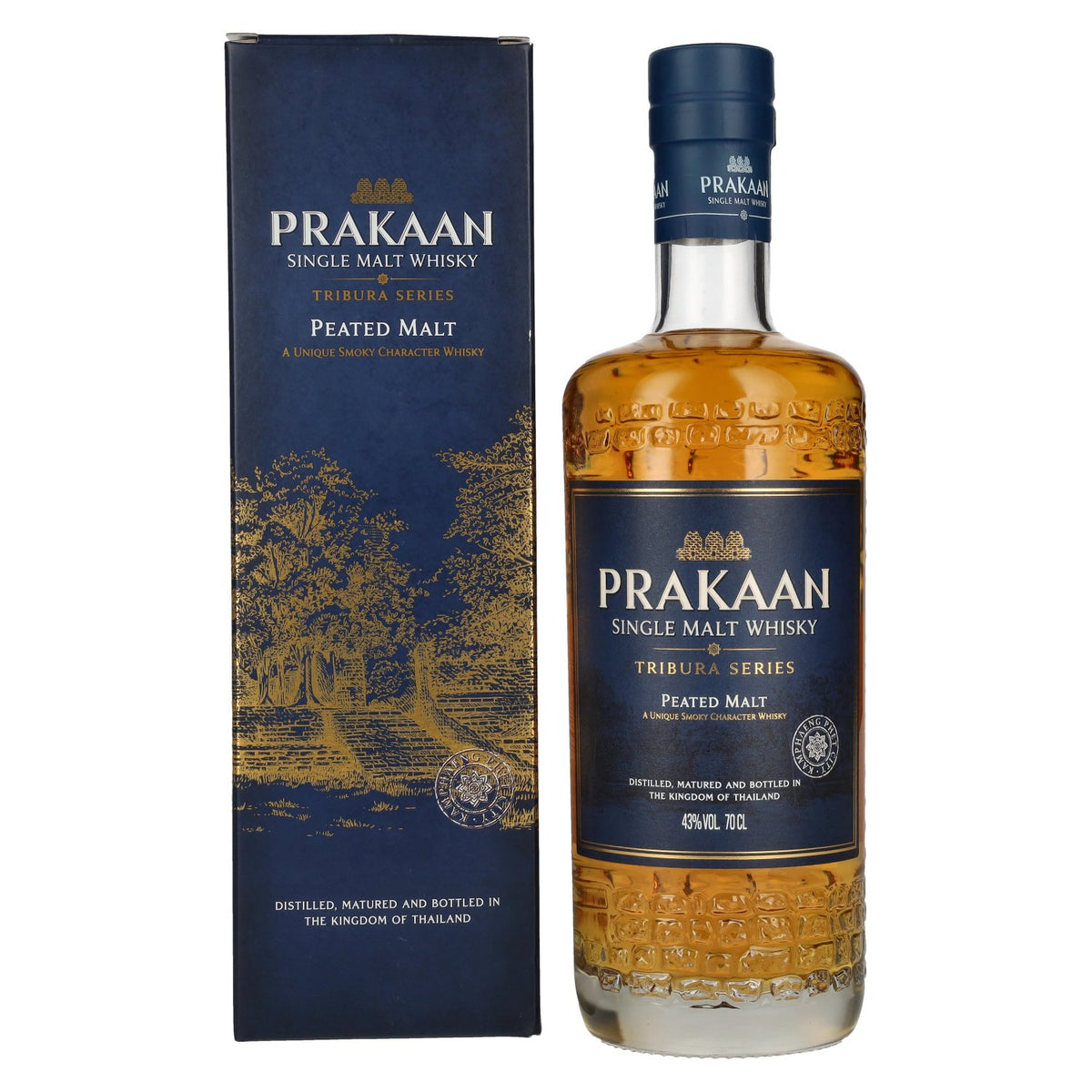 Prakaan TRIBURA SERIES Single Malt Whisky PEATED MALT 43% Vol. 0,7l in Geschenkbox