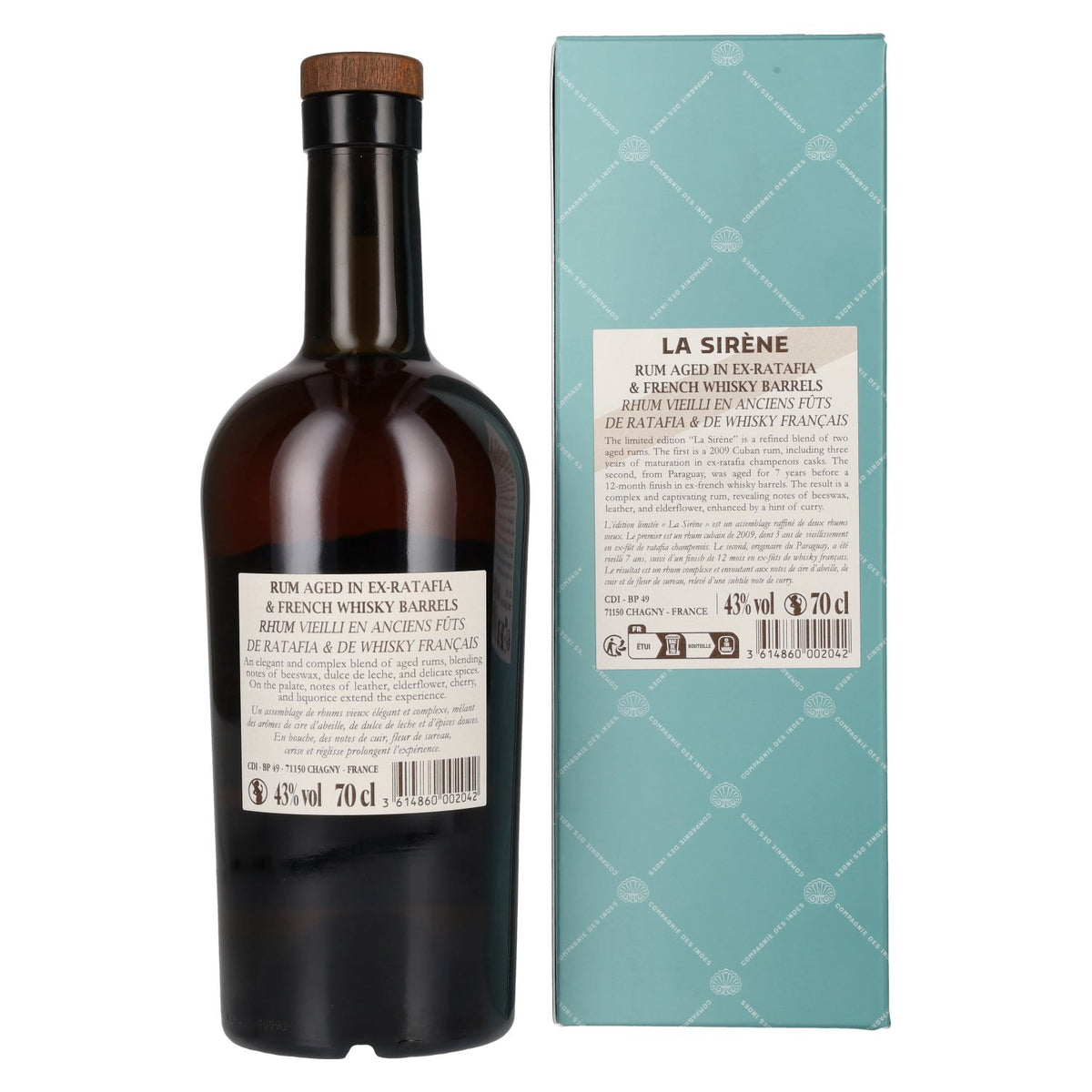 Compagnie des Indes LA SIRÈNE Original Rum Limited Edition 43% Vol. 0,7l in Geschenkbox