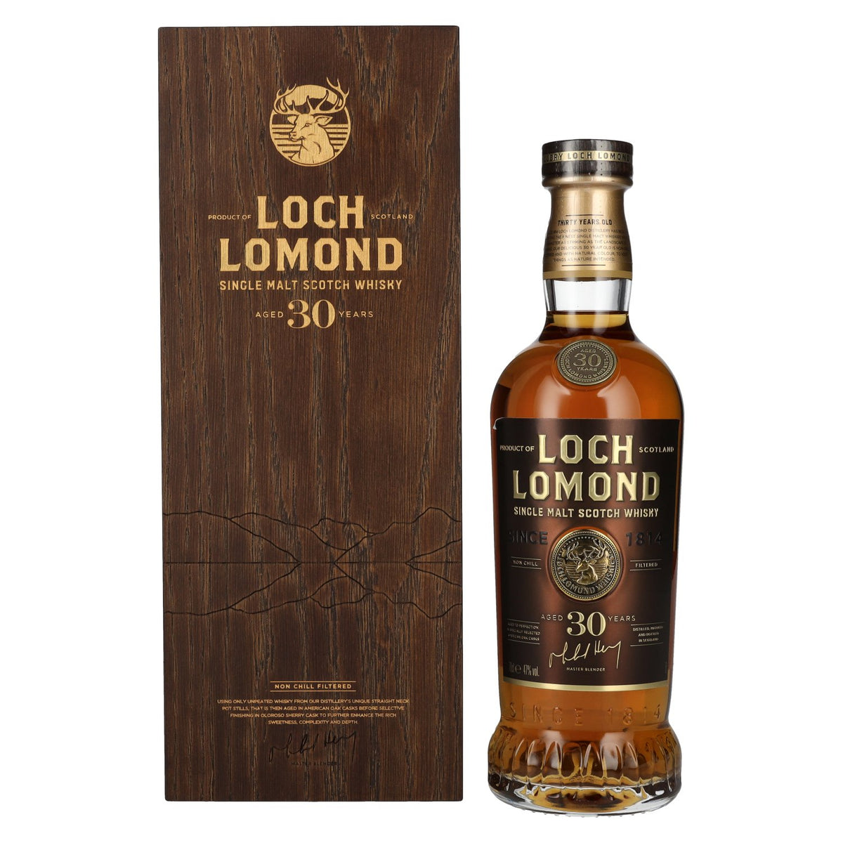 Loch Lomond 30-Year-Old Single Malt Scotch Whisky 47% vol. 0.7l in a wooden box