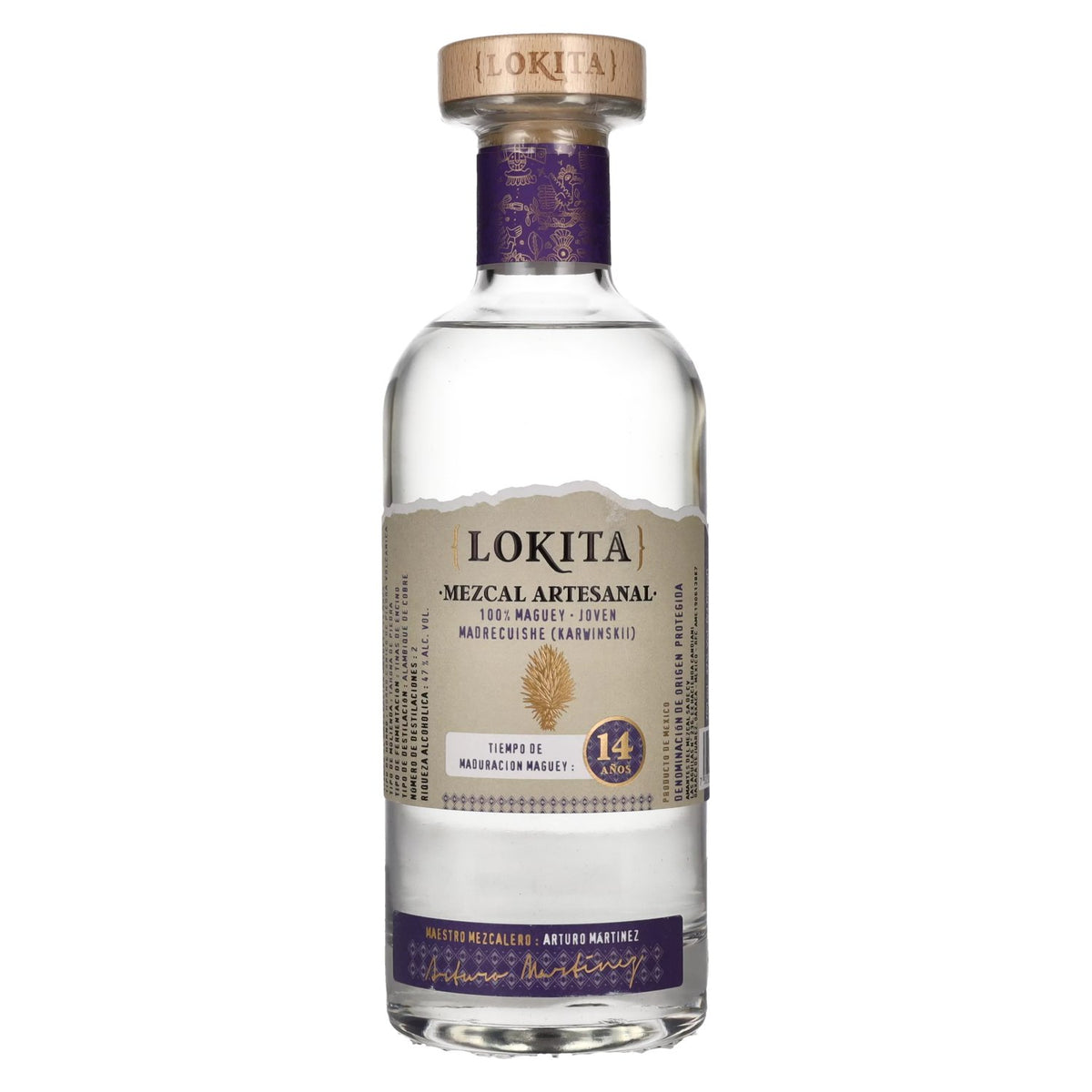Lokita 14 ans, mezcal artisanal 100 % maguey, 47 % vol., 0,7 l