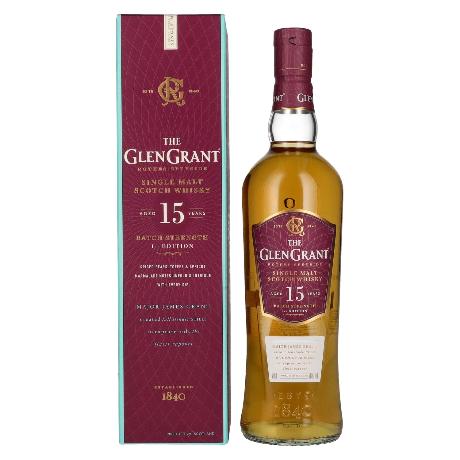 Glen Grant 15 Years Old BATCH STRENGTH Single Malt Whisky 50% Vol. 0,7l in Geschenkbox