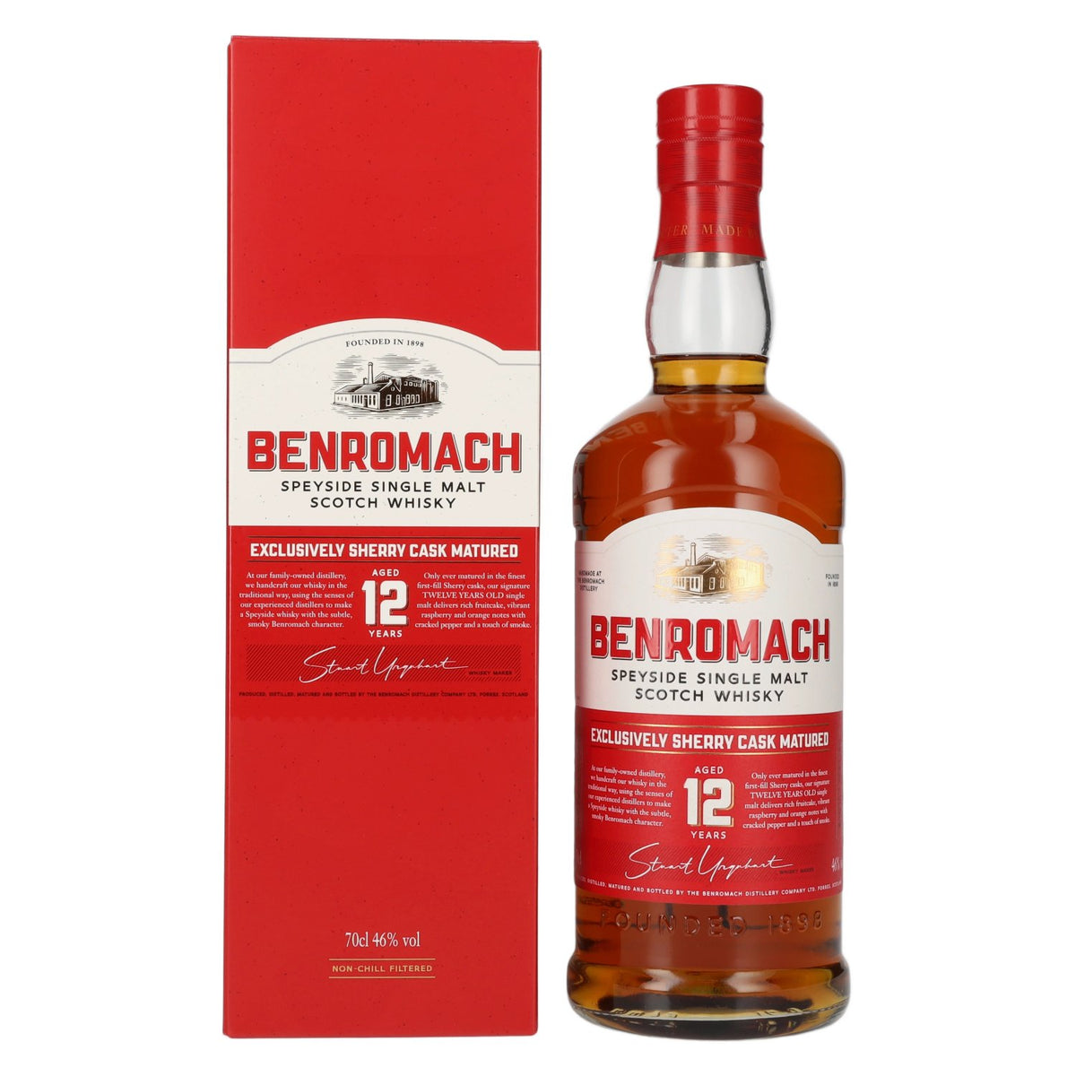 Benromach 12 Years Old Exclusively SHERRY CASK Matured Speyside Single Malt 46% Vol. 0,7l in Geschenkbox