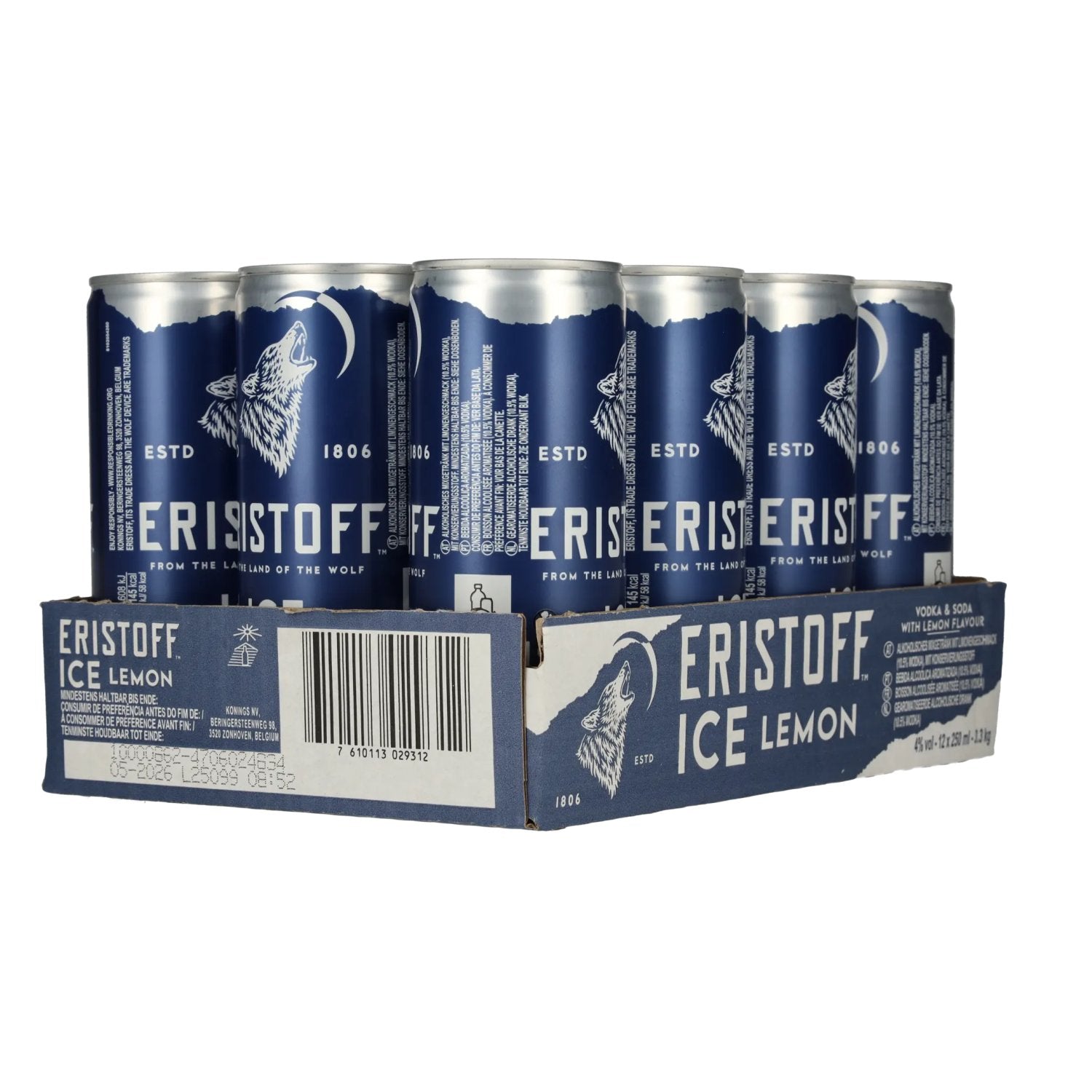 Eristoff Ice Lemon 4% Vol. 12x0,25l Dosen Pfand