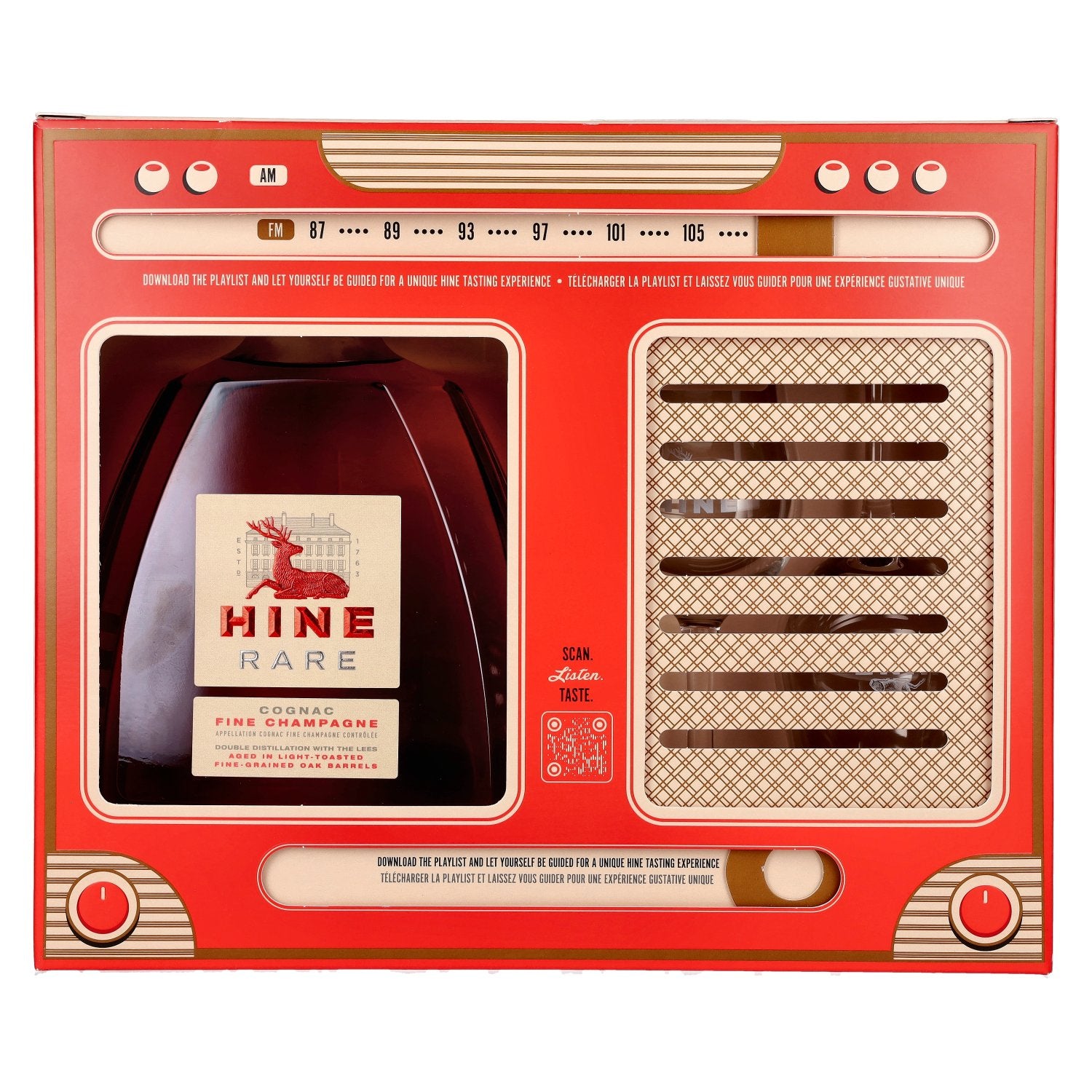 Hine RARE VSOP The Original Fine Champagne Cognac 40% Vol. 0,7l in Geschenkbox mit 2 Gläsern