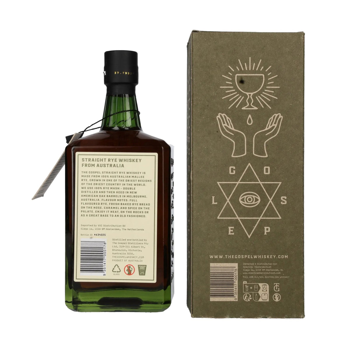 The Gospel Straight Rye Whiskey 45% Vol. 0,7l in Geschenkbox