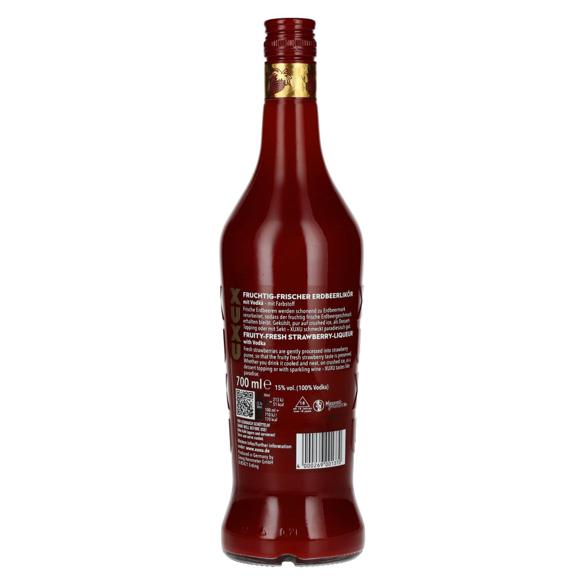 XUXU Strawberry Liqueur with Vodka 15% ABV 0.7l