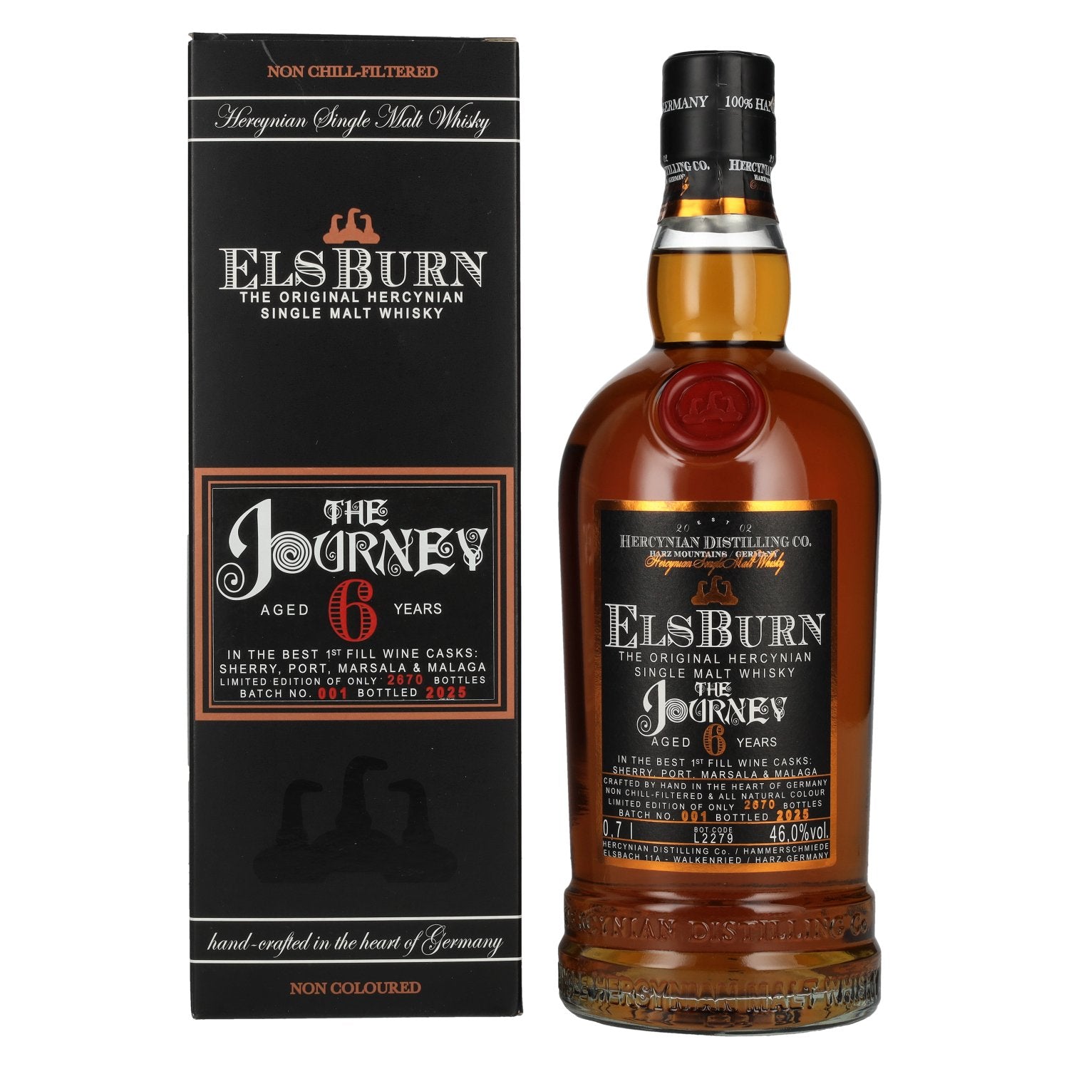 Elsburn 6 Years Old THE JOURNEY Single Malt Batch No. 001 2025 46% Vol. 0,7l in geschenkverpakking