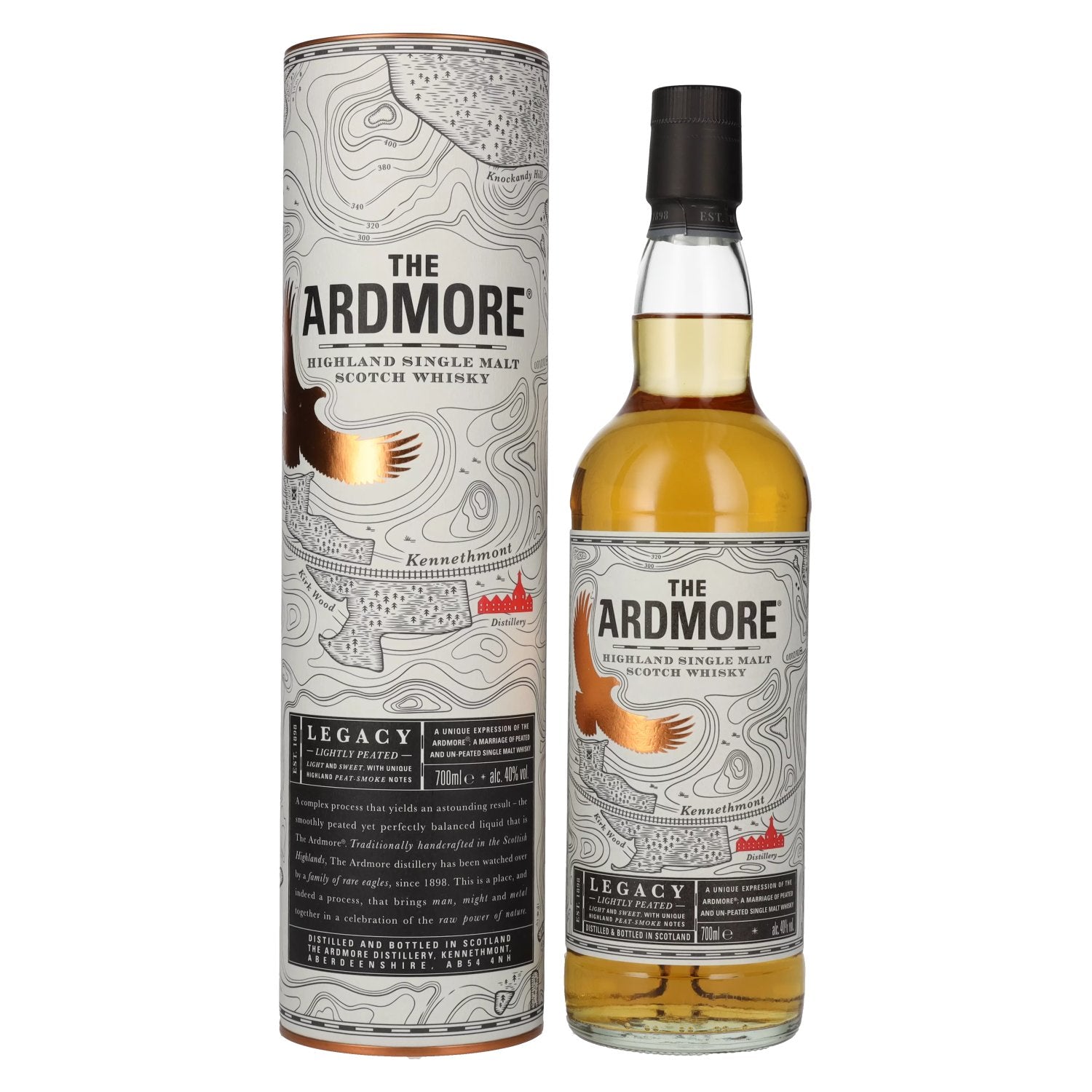 The Ardmore LEGACY Highland Single Malt 40 % vol., 0,7 l, dans un coffret cadeau