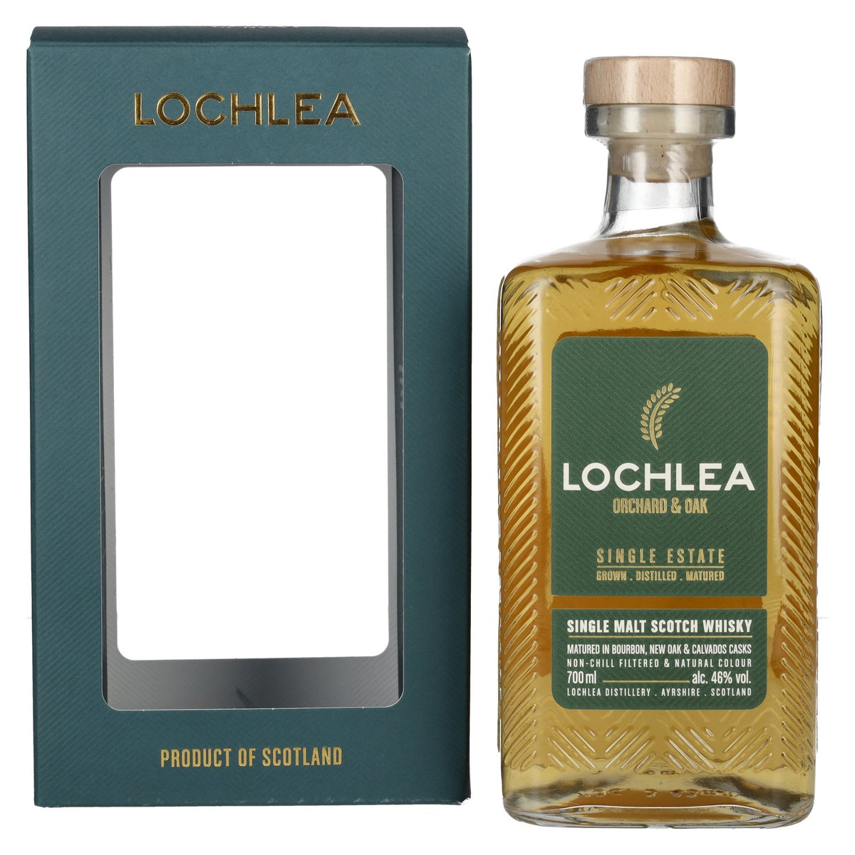 Lochlea ORCHARD &amp; OAK Single Estate Single Malt Scotch Whisky 46 % vol., 0,7 l, dans un coffret cadeau