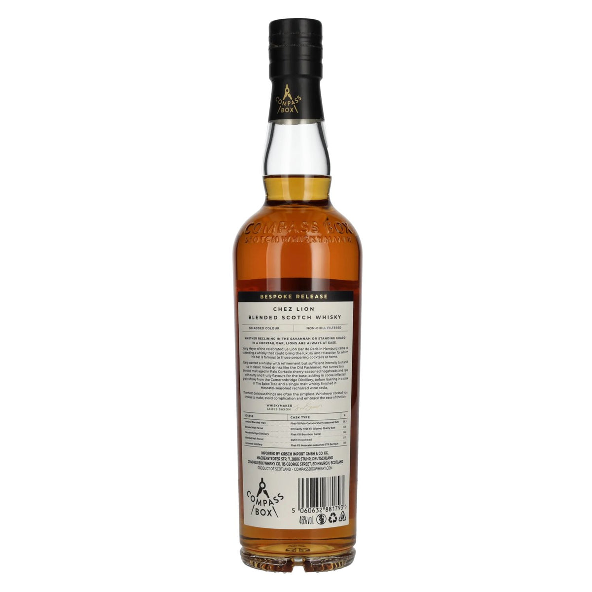 Compass Box CHEZ LION Bespoke Release Blended Scotch Whisky 46% Vol. 0,7l