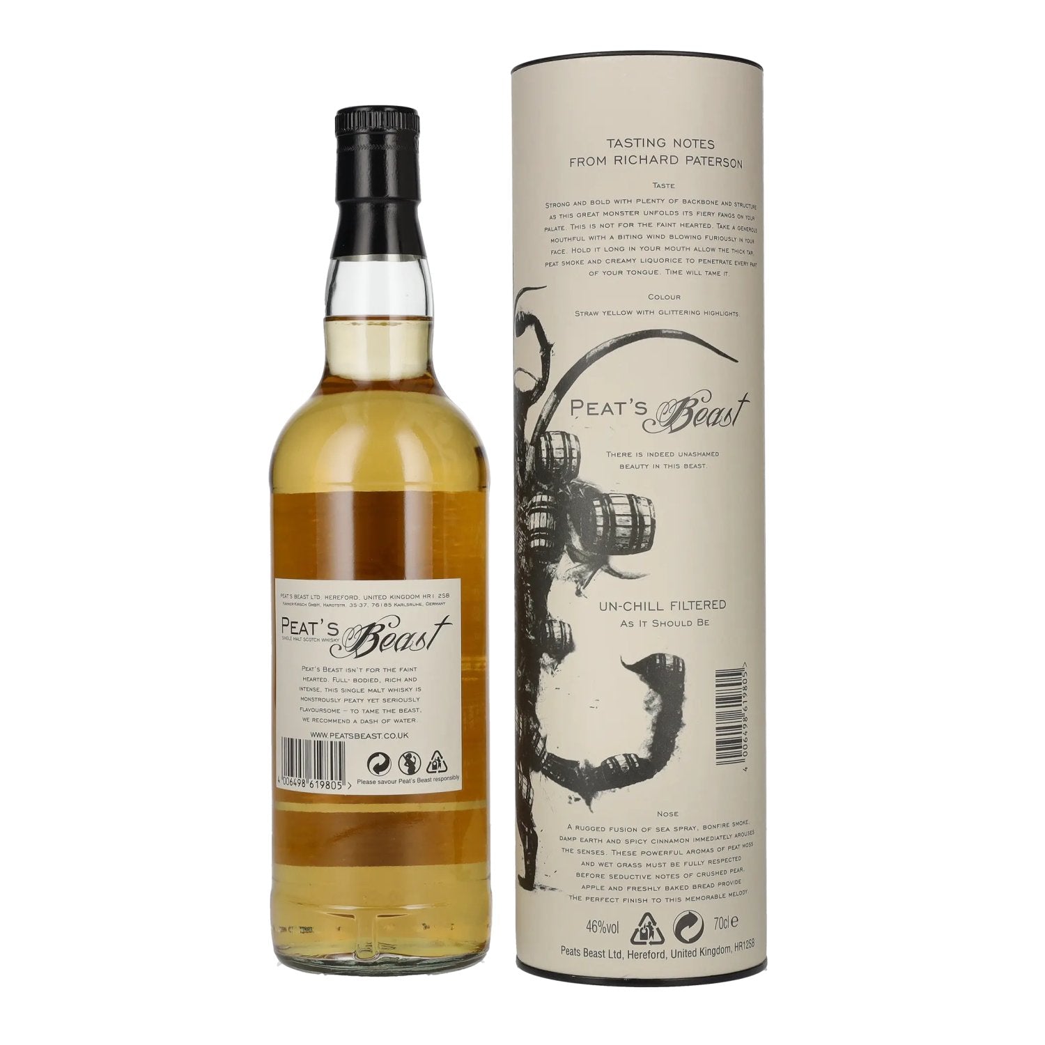 Peat's Beast Single Malt Scotch Whisky 46% Vol. 0,7l in geschenkverpakking