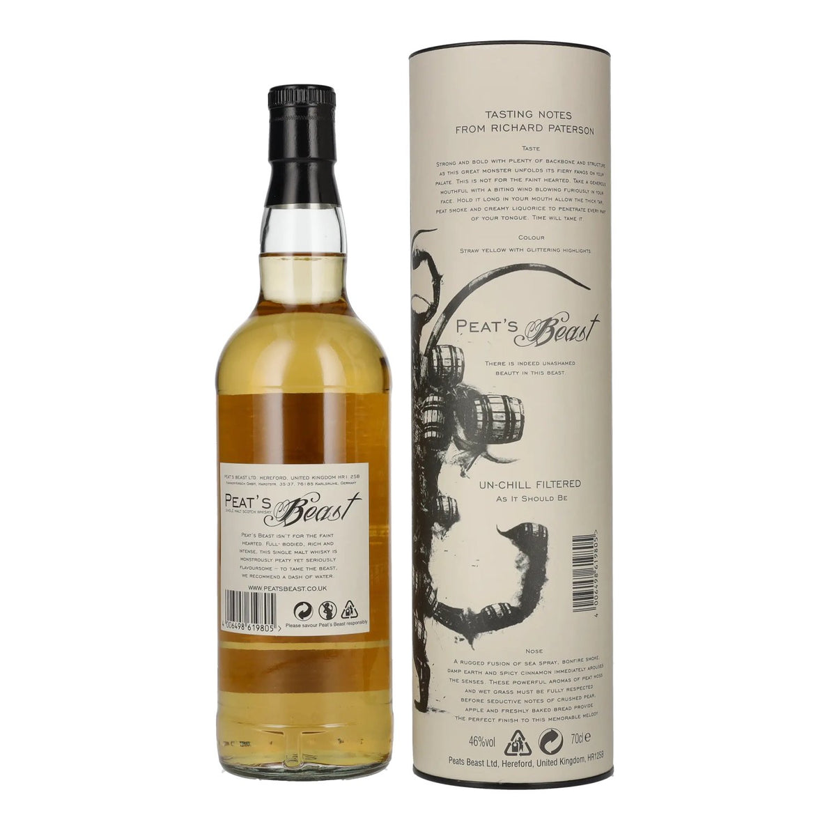 Peat's Beast Whisky single malt écossais, 46 % vol., 0,7 l, dans un coffret cadeau