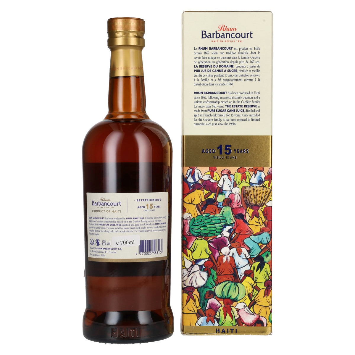 Barbancourt 15 Years Old Réserve du Domaine Rhum 43% Vol. 0,7l in Geschenkbox