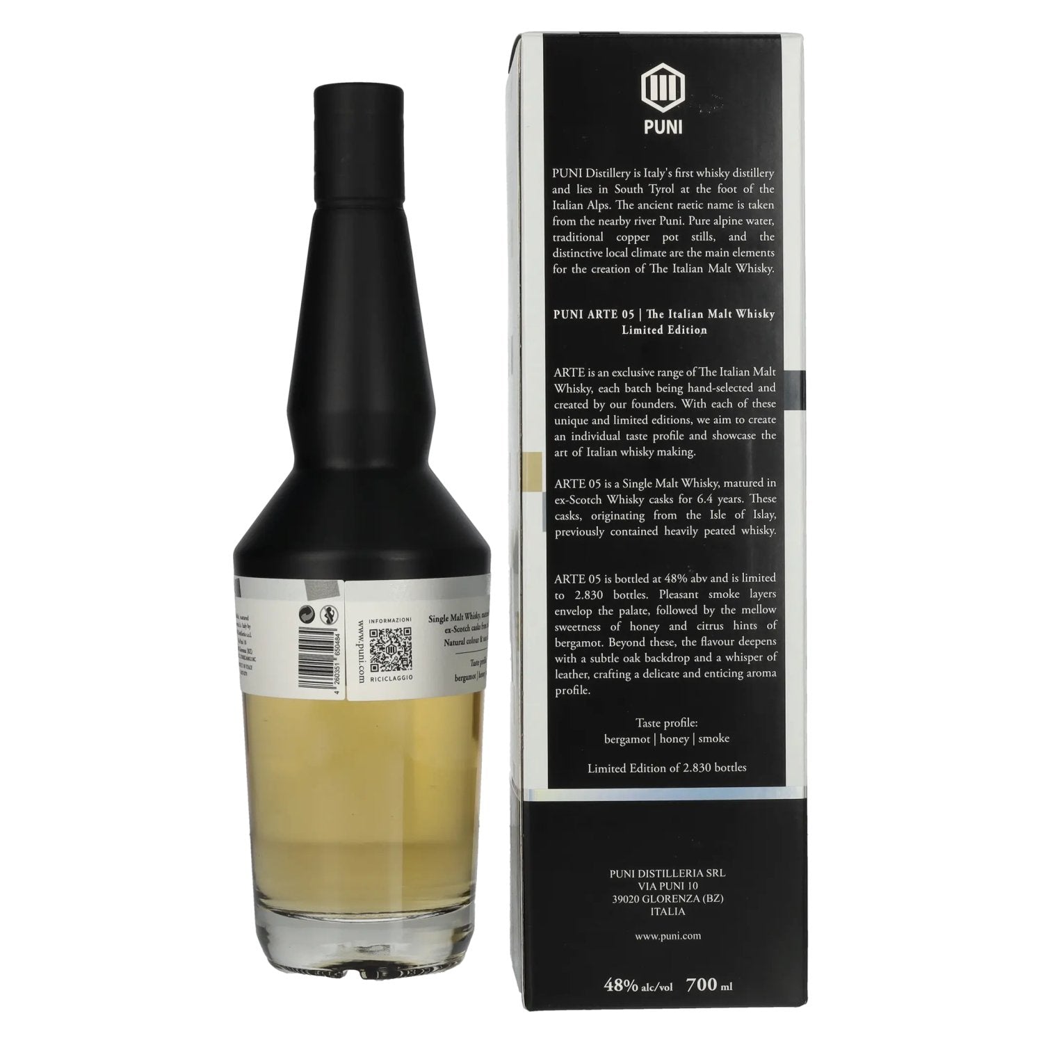 Puni ARTE N° 5 The Italian Malt Whisky Limited Edition 48% vol. 0,7l en boîte cadeau