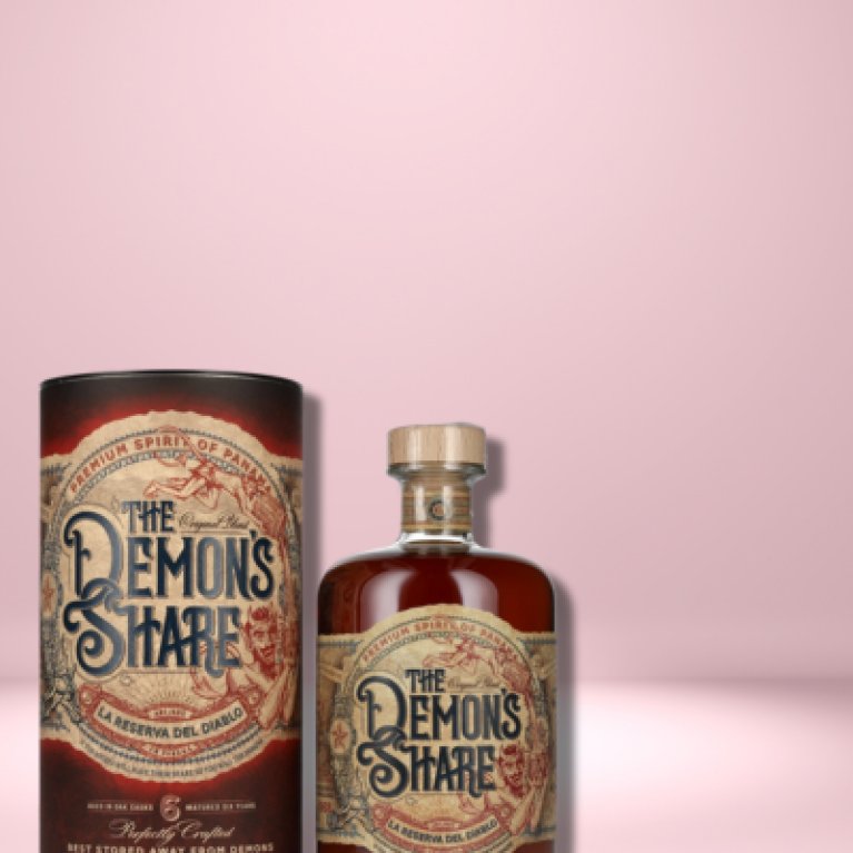 The Demon’s Share 6 Years Old – edler Spirit Drink in dunkler Flasche mit goldakzentuiertem Etikett und markanter, hochwertiger Optik.