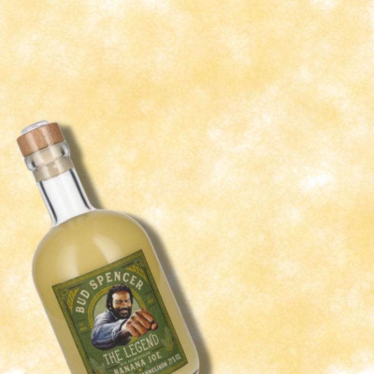 Bud dispenser Banana Joe cream liqueur on a light background
