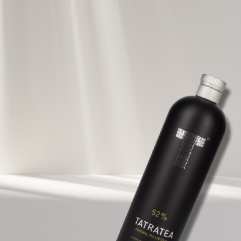Tatratea Original - aromatic herbal and tea liqueur from Slovakia in a striking bottle with a rustic label.