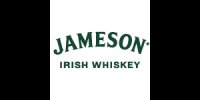 Logo avec texte vert "Jameson Irish Whiskey" sur fond blanc.