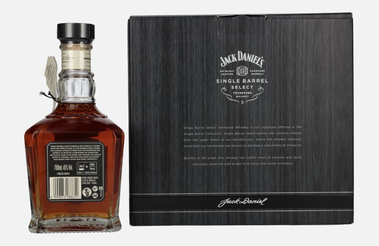 Jack Daniel's Select Single Barrel Tennessee Whiskey 45% Vol. 0,7l in Geschenkbox mit Nosing Glas