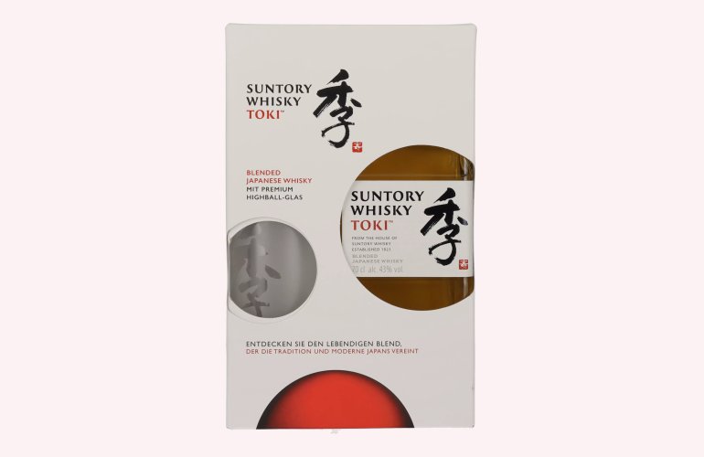Suntory TOKI Blended Japanese Whisky 43% Vol. 0,7l in Geschenkbox mit Highball Glas