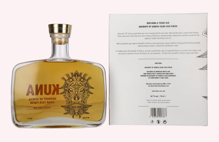 Kuna Panama Aged Ron Davidoff of Geneva Cigar Cask Finish 42% Vol. 0,7l in Giftbox