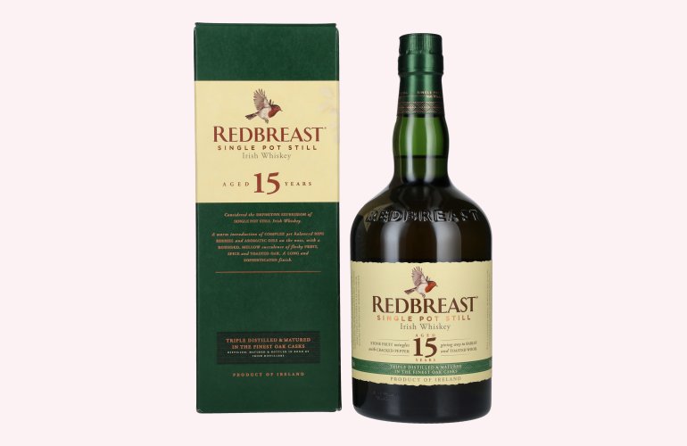 Redbreast 15 Years Old Single Pot Still Irish Whiskey 46% Vol. 0,7l en boîte cadeau