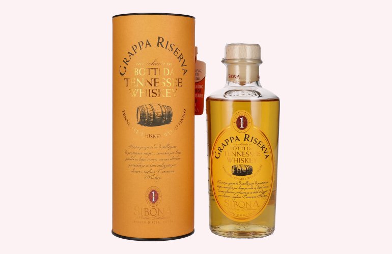 Sibona GRAPPA RISERVA Botti da TENNESSEE WHISKEY 44% Vol. 0,5l in Geschenkbox