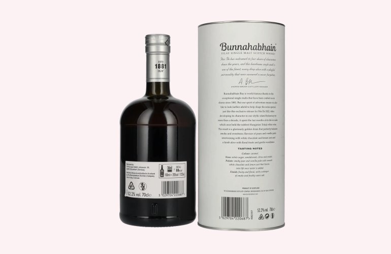 Bunnahabhain MÒINE TOKAJI CASK FINISH Limited Release Fèis Ìle 2022 52,2% Vol. 0,7l in Geschenkbox