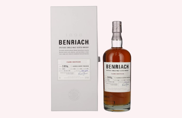 Benriach 27 Years Old Smoky CASK EDITION Oloroso Sherry Vintage 1994 53% Vol. 0,7l in Giftbox